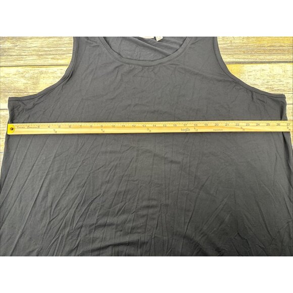 LOGO By Lori Goldstein Rayon 230 Tank Dress With Ruffle Size 3X Black QVC - Picture 6 of 9